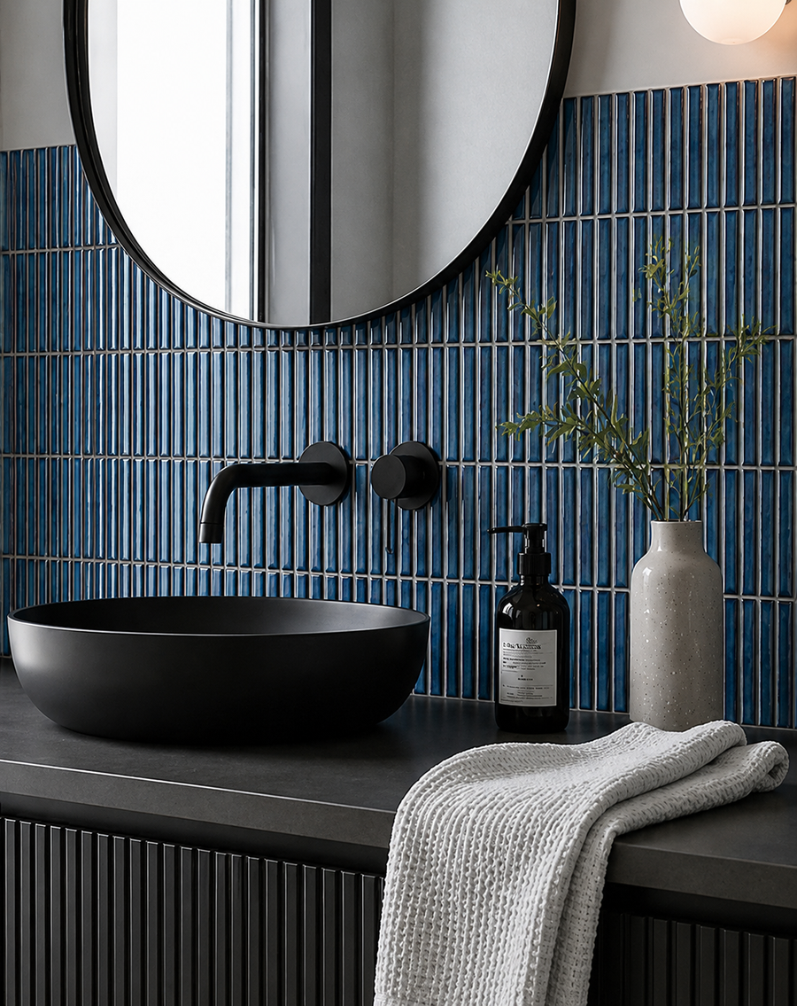 Wilsons Antique Blue Kit Kat Mosaic Tile