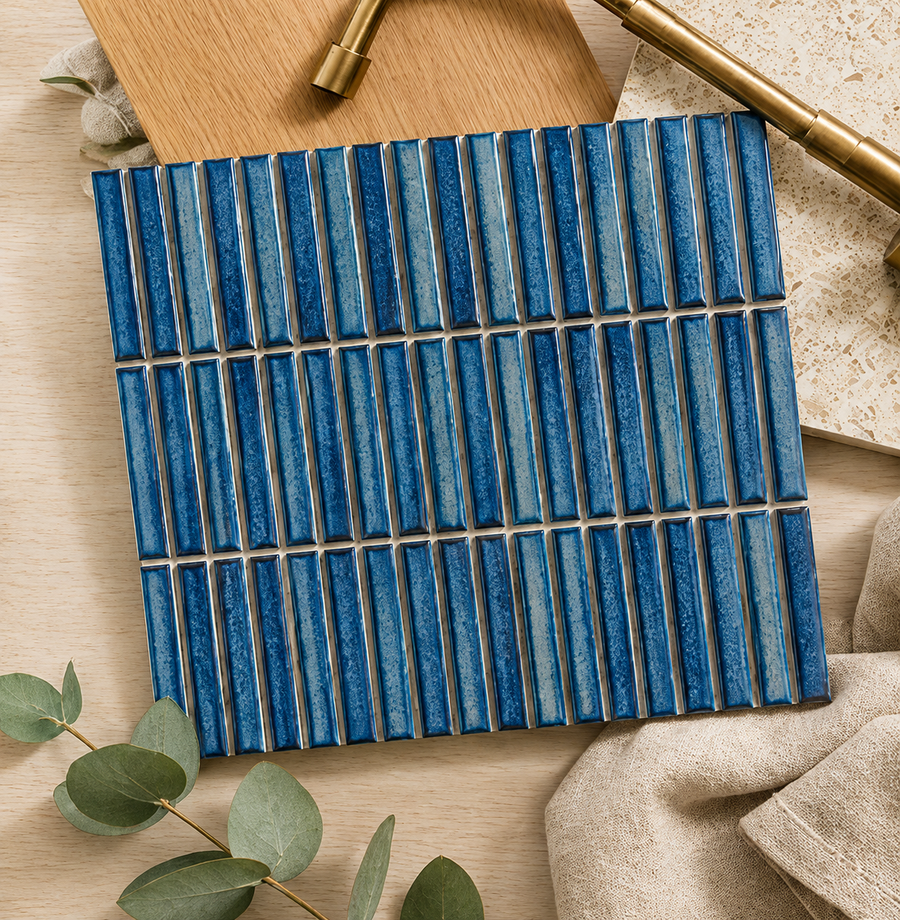 Wilsons Antique Blue Kit Kat Mosaic Tile