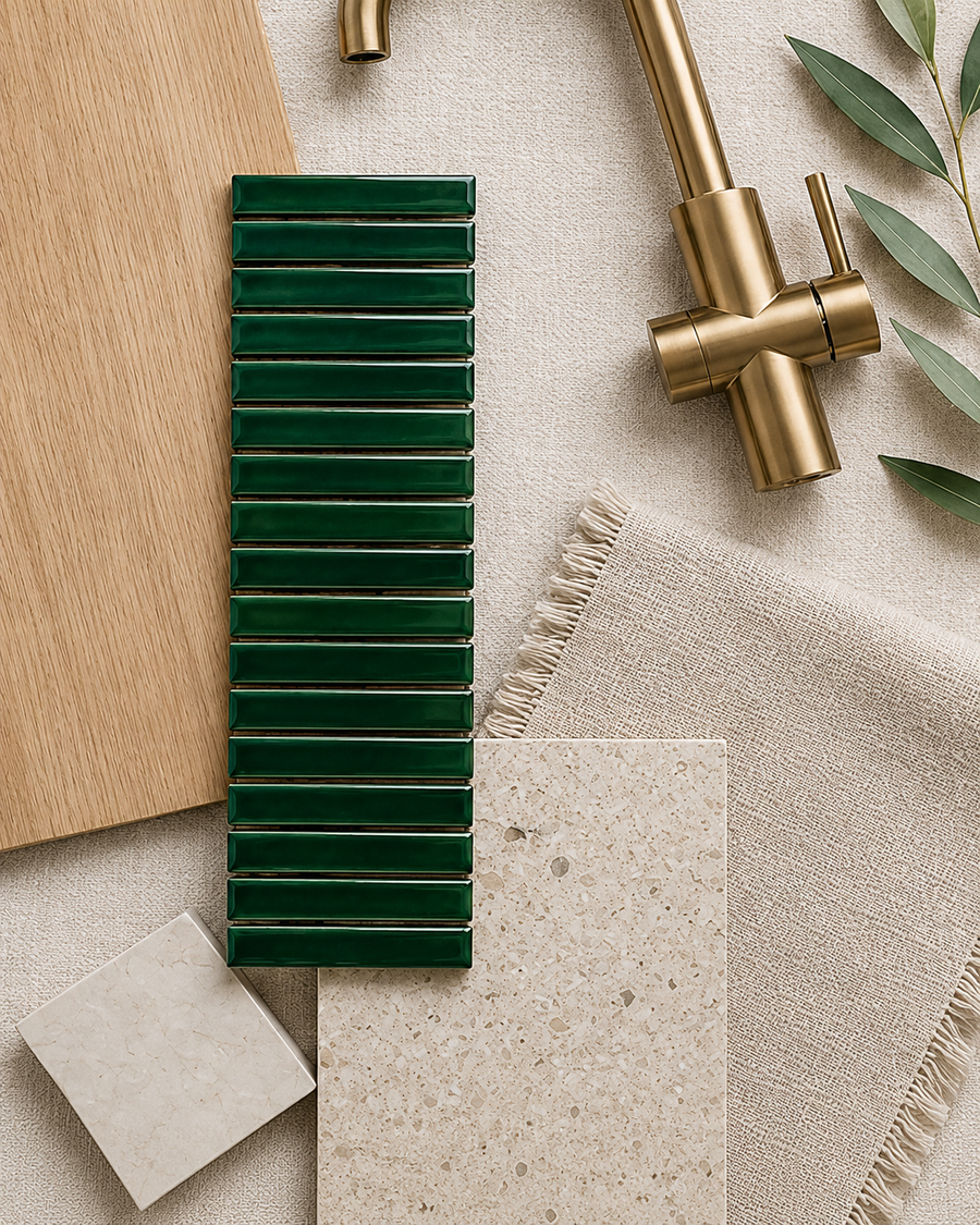 Wilsons Antique Forest Green Kit Kat Mosaic Tile