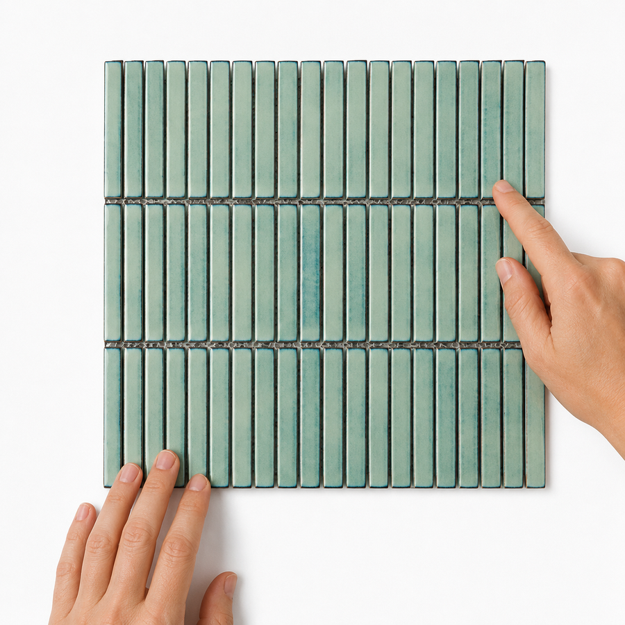Wilsons Antique Sage Green Kit Kat Mosaic Tile