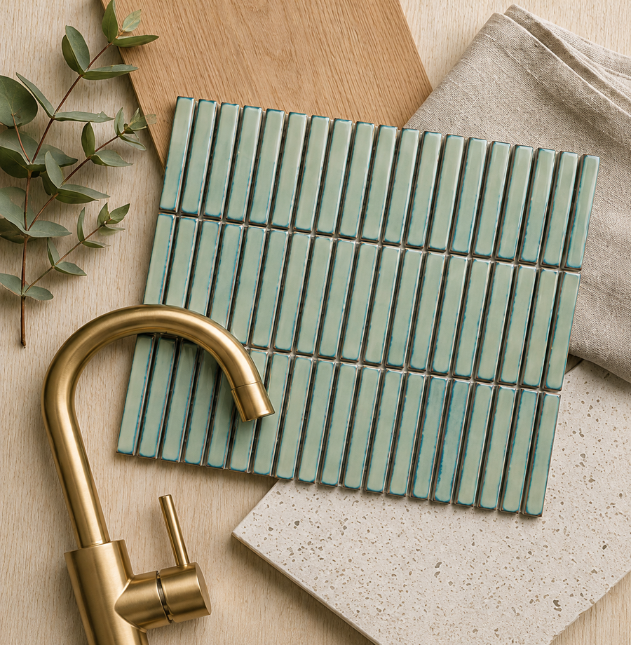 Wilsons Antique Sage Green Kit Kat Mosaic Tile