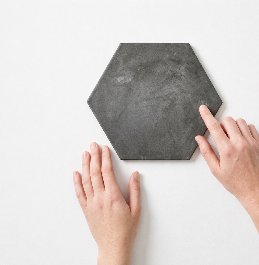 Yallingup Black Encaustic Look Hexagon Tile