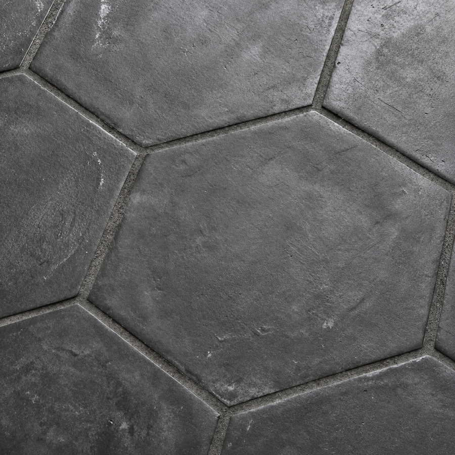 Yallingup Black Encaustic Look Hexagon Tile